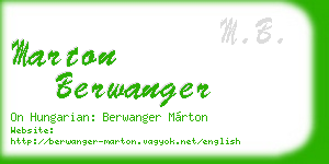 marton berwanger business card